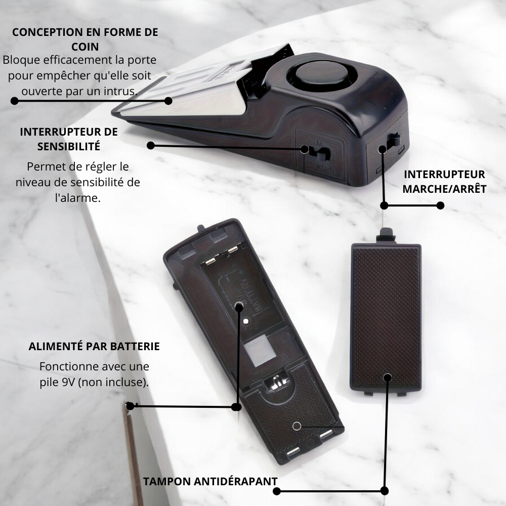 AlarmBlocker™ | Votre Compagnon de Sécurité en Voyage | Léger & Facile à Installer pour Hôtels et Airbnb